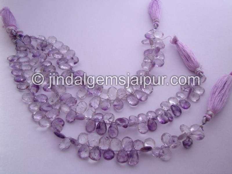 Moss Amethyst Fac Pear Shape Beads